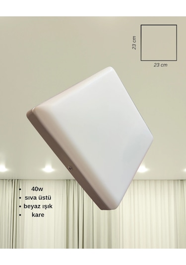 Osaka Sıva Üstü Kare Led Armatür 40 Watt Beyaz Işık Beyaz