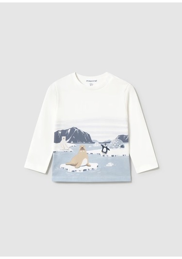 Mayoral Erkek Bebek T-shirt 2068 Ekru