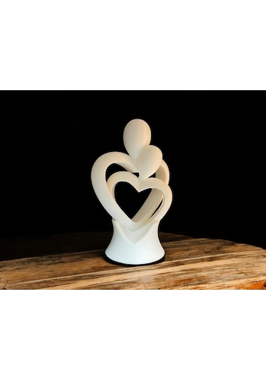Aşıklar Heykeli Sarılan Sevgililer Günü Heykeli 13cm Beyaz Renk