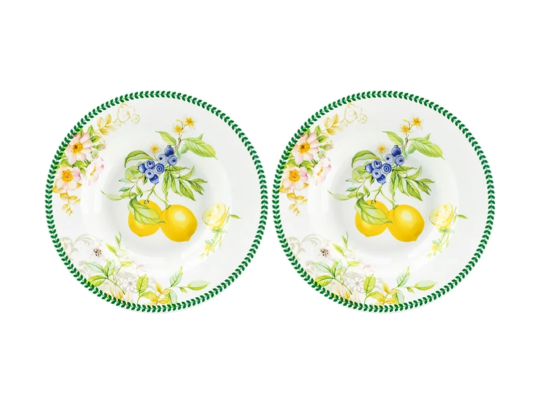 Elan Gallery Limon Desenli Çorba Kasesi "limonlar" 2 Adet, 400 Ml 342317882 Beyaz