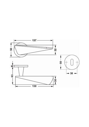 Hafele Kapı Kolu Seti Crown Wc Mat Nikel