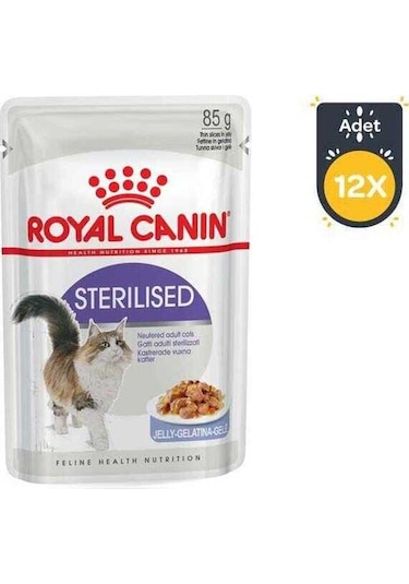 Royal Canin Sterilised Jelly Pouch Kısırlaştırılmış Yetişkin Kedi Yaş Maması 12 x 85 G