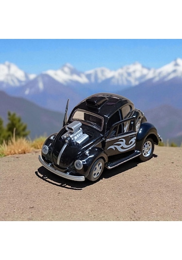 Metal Araba Çek Bırak Vw Bettle Modifiye Siyah Sesli Ve Işıklı Diğer
