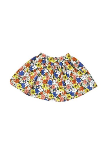 Çiçek Desenli Kız Çocuk Etekli Takım Somon