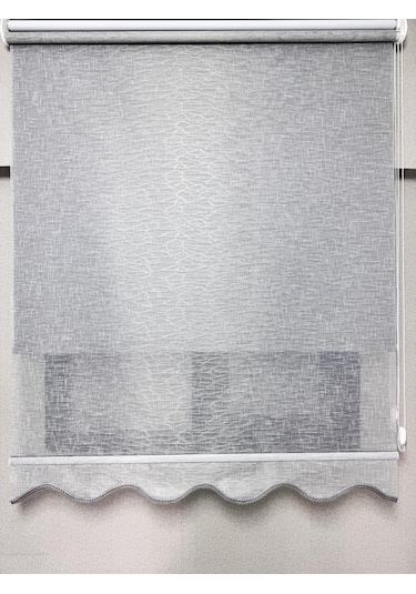 Bbb Keten Kumaşlı Çift Mekanizmalı Tül Stor Perde Tsk1004 Gri