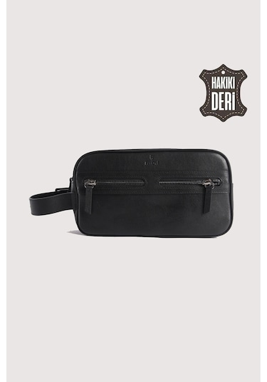 Hakiki Deri Erkek Takım Çantası Siyah Smr8518 Siyah