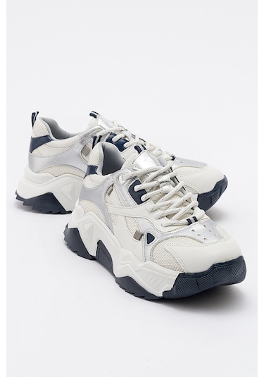 Luvishoes Lecce Beyaz-laci Kadın Spor Ayakkabı Beyaz - Lacivert