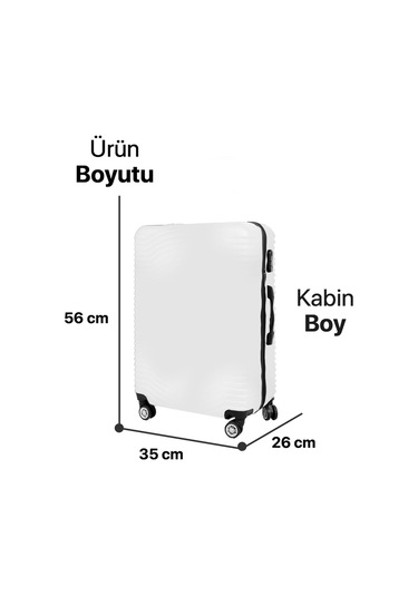 Polo&Sky Petek Model Siyah Renk 2'li Valiz Seti (Kabin+Orta)