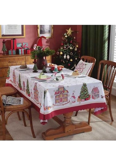 Novahub Yeni Ve Su Örtüsü On Noel Masa Kaymaz Kare Geçirmez, Dikdörtgen Dayanıklı Aşınmaya Ur Beyaz