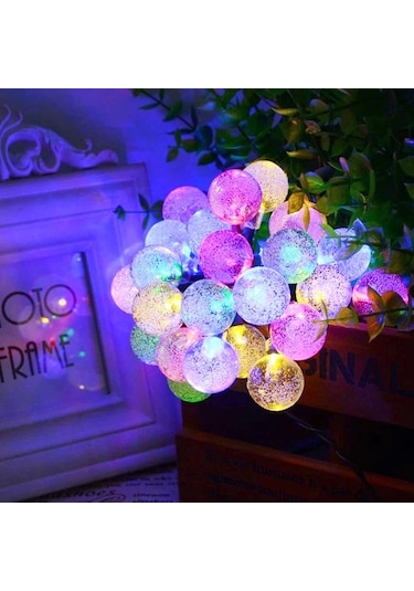 Vıp Kalite Renkli Kristal Top Led Işık Crystal Led Light Ball Yılbaşı Ağacı Işığı Renkli Noel Işığı Çok Renkli