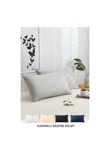 Vionel Home Pamuklu 2'li Yastık Kılıfı 50 x 70 Düz Gri