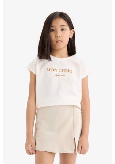 DeFacto Kız Çocuk 2'li Takım Baskılı Kolsuz Tişört Şort Etek E1260A825SMER233 Ekru DeFacto Kız Çocuk 2'li Takım Baskılı Kolsuz Tişört Şort Etek E1260A825SMER233 Ekru