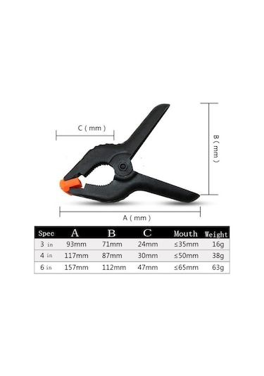 Kıskaç Klips Yaylı Işkence Plastik Kelepçe Güçlü Mafsallı Çeneli