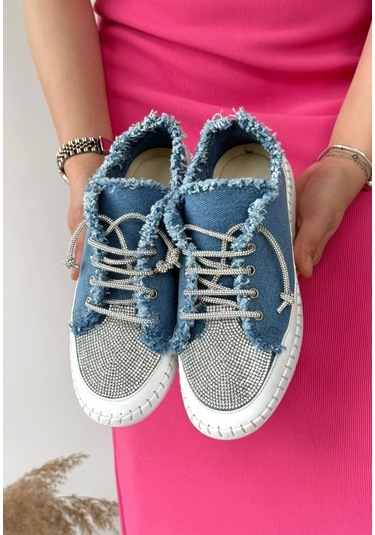 Enber Mavi Kot Bağcıklı Spor Ayakkabı Mavi