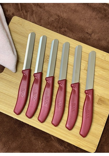 Kapris 6 Adet Sebze Bıçağı Seti Alman Model Kırmızı Slr02