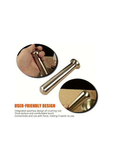 Willowhaven Silvery Paslanmaz Çelik Havan Seti Dayanıklı Mutfak Toz Öğütücü