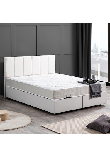Setaymobilya Baza, Çift Kişilik Defne Krem Baza + Başlık + Comfort Yatak Seti