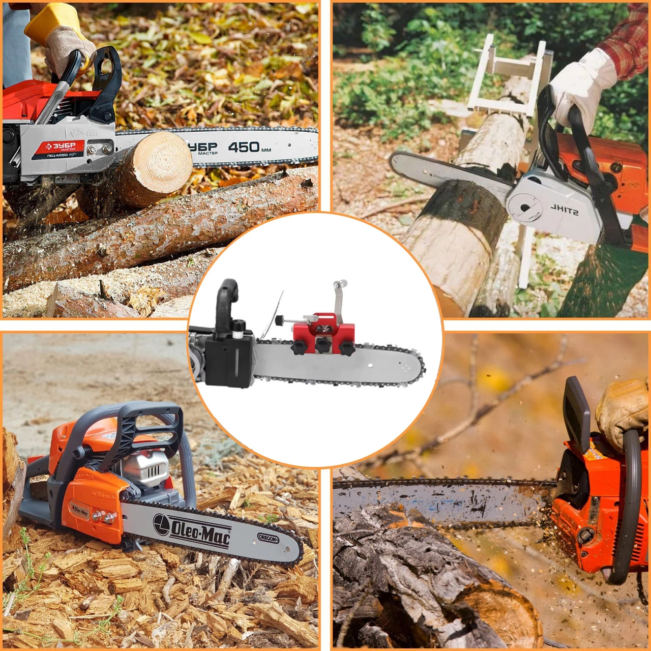 Hombey El Fırçalı Zincir Testere Kesici Ayna - Taşınabilir El Zinciri Kesici Ayna 4/5/6mm 3 Adet Taşınabilir Uçlar Mavi