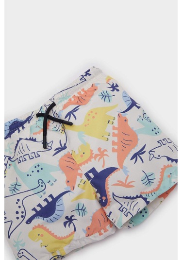 DeFacto Erkek Bebek Hayvan Desenli Micro Deniz Şortu E3519A525SMBG186 Bej