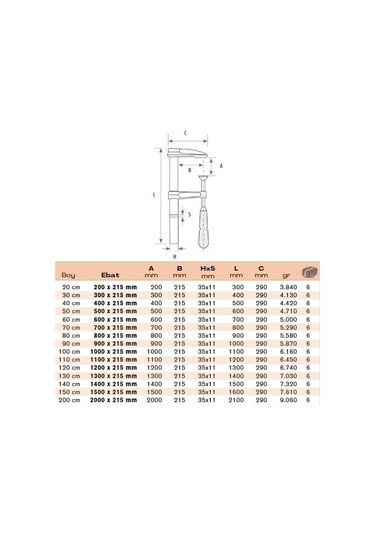 BULUT Uzun Çeneli İşkence 130 cm - 1300x215 mm