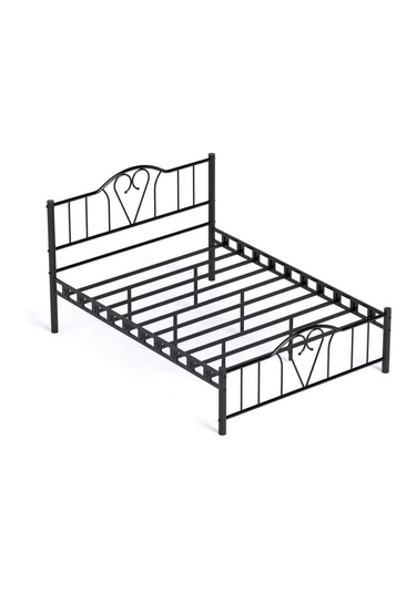 Reyo Orkide Çift Kişilik Ferforje Siyah Metal Karyola 180x200