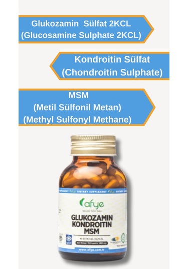 Afye Glukozamin Kondroitin Msm 90  Kapsül 1000 MG