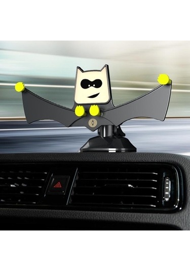 Luckysouk Betty Becky Araba Hava Firar Telefon Tutucu Montaj Klipsi Yarasa Telefon Için Güvenli Kavrama Siyah Havalandırma Yok Arb5q7