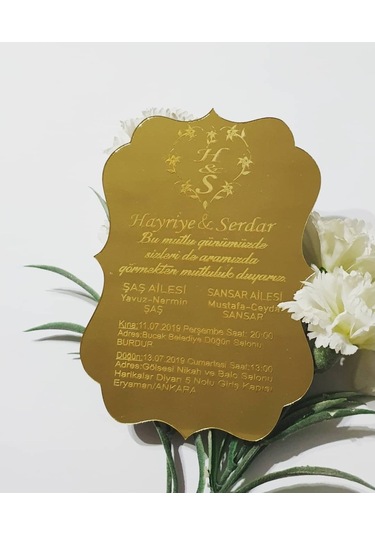 Hdrlazerdizayn Aynalı Pleksi Davetiye