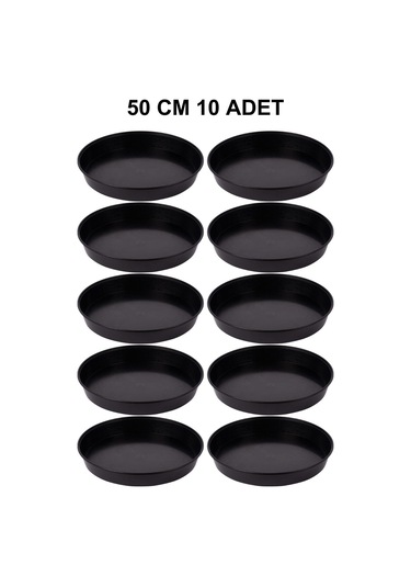 Grow Wizard Yuvarlak Saksı Altlığı 50 Cm 10 Adet Siyah