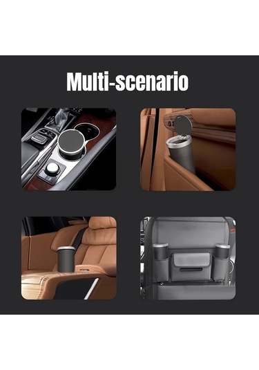 Xuweiwei Gümüş Renkli Basmalı Kapaklı Araç Çöp Kutusu Ve Saklama Kutusu