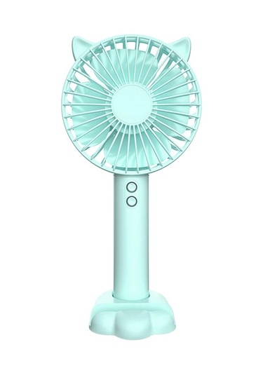 El Tipi Mini Fan N10 - Üç Seviye Hız Ayarı, Hafif Taşınabilir, Düşük Gürültü, Içerisinde Yumuşak Işık Işığı, Mavi Mavi Mavi