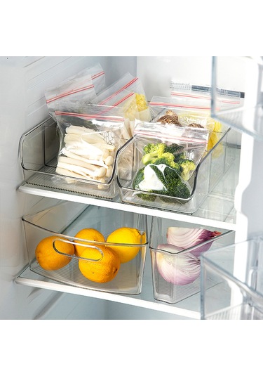 Moveevo Şeffaf Katlanabilir Buzdolabı Saklama Kutusu - 28x14x9cm Pet Malzeme Şeffaf