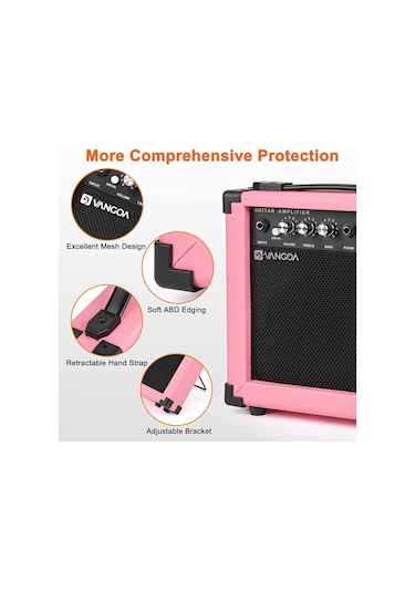 Vangoa Ga10pk 10 Wat Elektro Gitar Amfisi Pembe