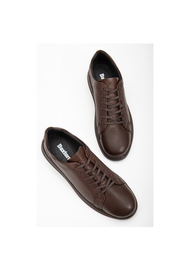 Garantili D563 Günlük Ortopedik Hakiki Deri Erkek Ayakkabı Kahverengi