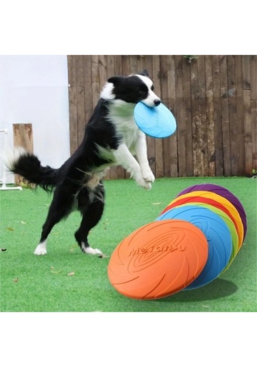 Primepickings 1 Adet Düz Renkli Köpek Eğitim Uçan Diski, Dayanıklı Çiğneme Oyuncağı Mor L