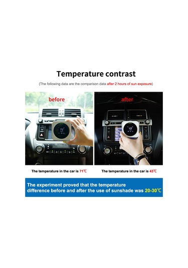 Youtek Araç İçin Uv Koruma Ve Isı Yalıtımı Sağlayan Taşınabilir Güneşlik - Küçük Boy + Kılıf