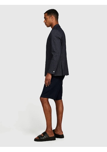 Sisley %100 Keten Slim Fit Bermuda Şort Erkek Lacivert Şort - 325p4aghs9010