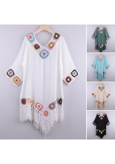 Siyah Bikini Cover Up Hollow Out Tığ İşi Patchwork Yaz Gevşek Oturan Güneş Koruma Mayo Tunik Plaj İçin Siyah Siyah Bikini Cover Up Hollow Out Tığ İşi Patchwork Yaz Gevşek Oturan Güneş Koruma Mayo Tunik Plaj İçin Siyah