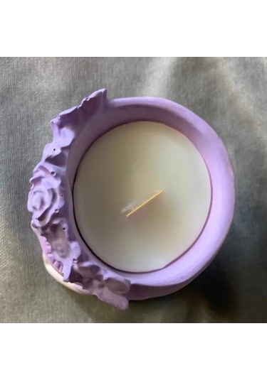 Uretti - Ayşe 7362 - El Yapımı Uyuyan Kız Figürü Lila Dekoratif Biblo / Mumluk