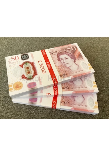 100 ADET 50 STERLİN BANKNOT POUND PARA GEÇERSİZ DÜĞÜN İÇİN PARALA
