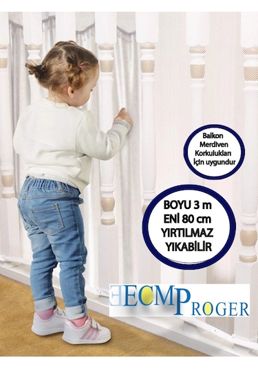 Ecm Proger Merdiven Ve Balkon Güvenlik Filesi 3 Metre X 80 Cm