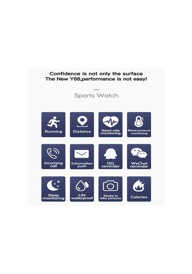 Yunboo akıllı Spor Saat 1.3" Ekran Ip67 Su Geçirmez