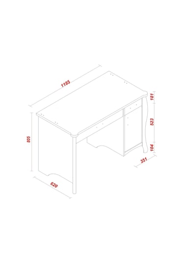 Meltem Kids Prestij Krem Genç Odası Çalışma Masası Krem