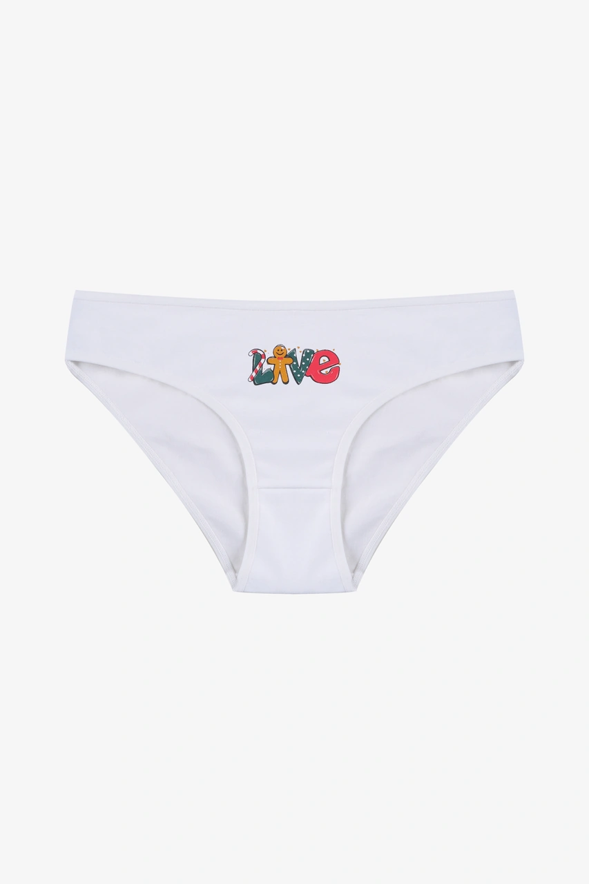 Kadın 3'lü Pamuklu Basic Külot 11040 Kırmızı - Beyaz