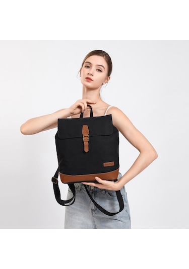 Kanvas Kumaş Kadın Sırt Çantası Smart Bags 1329 Camel