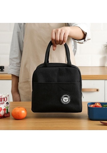 Dancemonkey Siyah Soğutucu Çanta, Seyahat Öğle Yemeği Kutusu Siyah