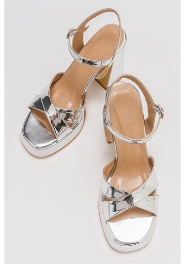 Luvishoes Lello Gümüş Kadın Topuklu Ayakkabı Gümüş