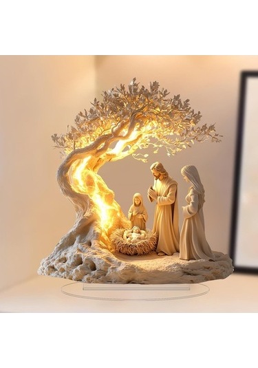 Lijinxu Yılbaşı Doğum Sahnesi Masaüstü Süsü Çok Amaçlı 18,2x20cm