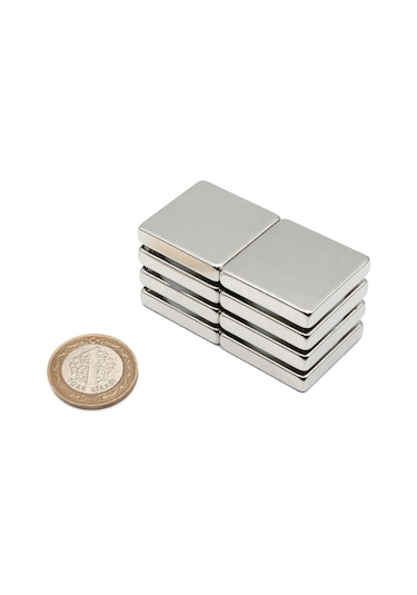 25x25x5 Mm Kare Neodyum Mıknatıs - N35 4 Adet