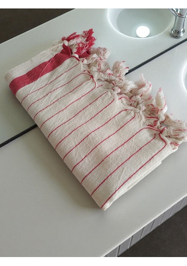 Mutfak Kurulama Bezi, %100 Pamuk, Kara Tezgah Peşkir, 50x90 Cm Kırmızı